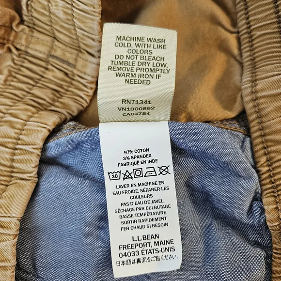 L.L. Bean Womens Lakewashed Chino Pants Mid Rise Pull On Elastic Waistband 12P - Picture 6 of 9